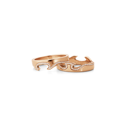 Georg Jensen Fusion 18ct Rose Gold Diamond Two Piece Ring