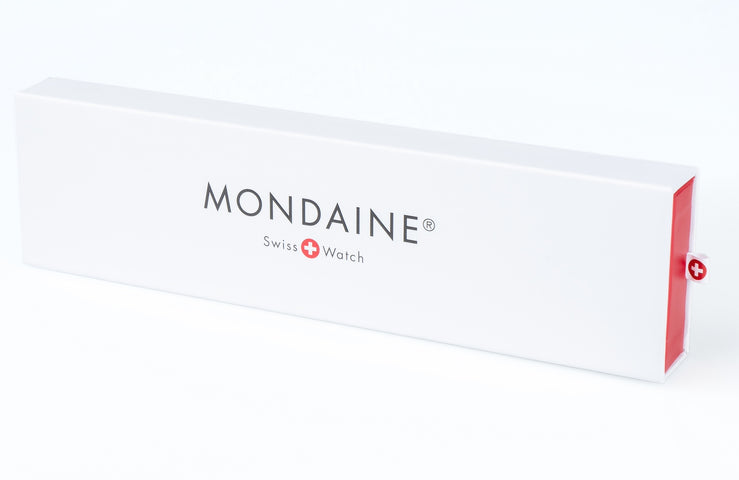 Mondaine Watch Neo 41mm Black Vegan Grape Leather