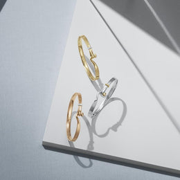 Georg Jensen Torun 18ct Yellow Gold Diamond Bangle