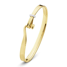 Georg Jensen Torun 18ct Yellow Gold Diamond Bangle