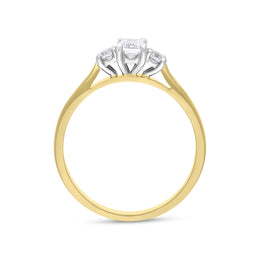 18ct Yellow Gold 0.48ct Diamond GIA Certified EVS1 Trilogy Ring