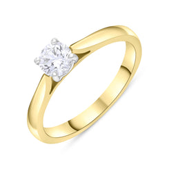 18ct Yellow Gold 0.46ct Diamond GIA Certified Solitaire Ring