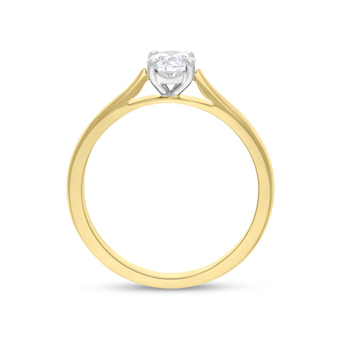 18ct Yellow Gold 0.46ct Diamond GIA Certified Solitaire Ring