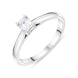Platinum 0.32 Diamond Solitaire Emerald Cut Claw Ring Size O GIA EVS2
