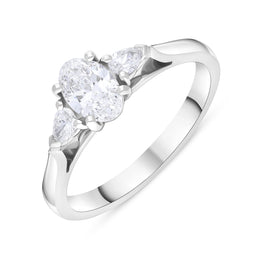 Platinum 0.65ct Diamond GIA Certified Three Stone Trilogy Ring