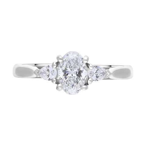 Platinum 0.65ct Diamond GIA Certified Three Stone Trilogy Ring