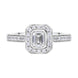 Platinum GIA Certified GVS2 0.59ct Diamond Emerald Cut Framed Cluster Ring
