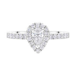 Platinum GIA Certified FVS2 0.75ct Diamond Pear Cut Cluster Ring