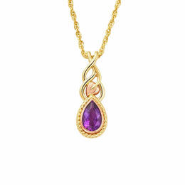 Clogau 9ct Yellow Gold Delphinium Amethyst Necklace
