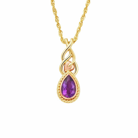 Clogau 9ct Yellow Gold Delphinium Amethyst Necklace