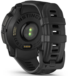 Black Garmin Instinct smartwatch on a white background