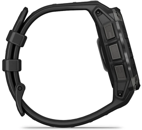 Black rugged watch on a white background