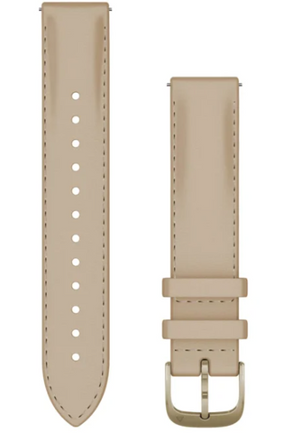 Garmin Strap Quick Release Light Sand Leather Cream Gold Hardware