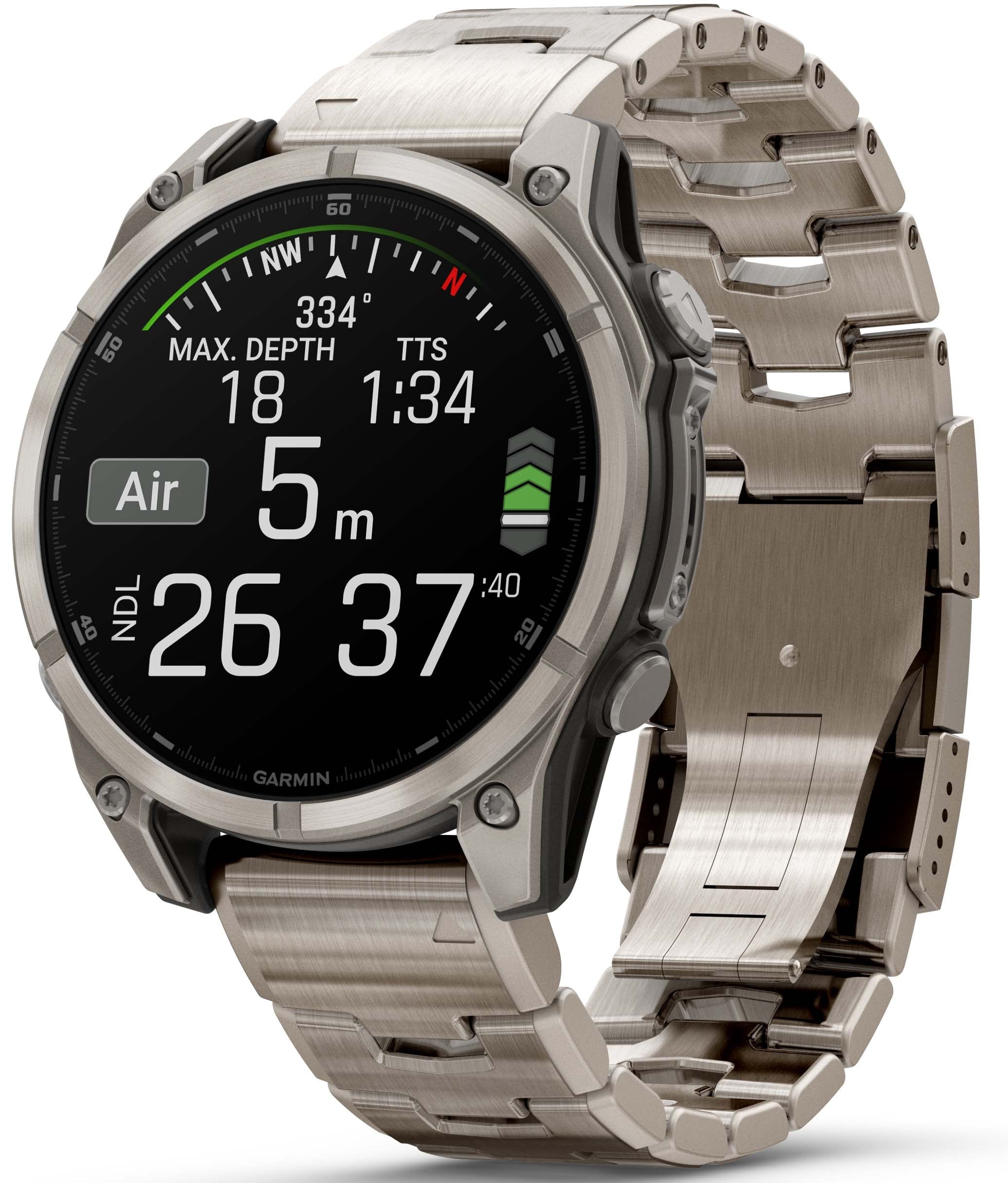 Garmin Fenix 8 47mm Sapphire AMOLED Titanium Bracelet Watch 010-02904 ...