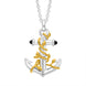 Gold Plated Sterling Silver Whitby Jet Vine Anchor Necklace