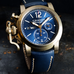 Graham Watch Chronofighter Vintage Bronze Blue