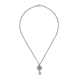 Gucci Double G With Key Aged Sterling Silver Necklace YBB627757001
