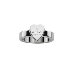 Gucci Engraved Heart Sterling Silver Ring YBC223867001