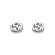 Gucci Interlocking G Motif Sterling Silver Rhodium Plated Stud Earrings YBD356289001