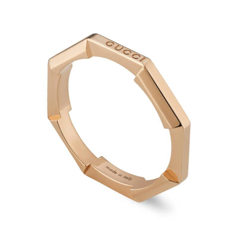 Gucci Link To Love 18ct Rose Gold 3mm Ring YBC662194002
