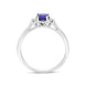 18ct White Gold 0.48ct Sapphire 0.07ct Diamond Cushion Cut Ring