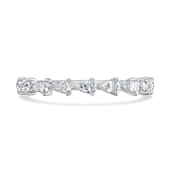 Platinum 0.33ct Pear Cut Diamond Half Eternity Ring