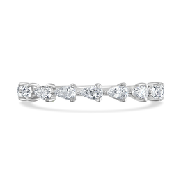 Platinum 0.33ct Pear Cut Diamond Half Eternity Ring