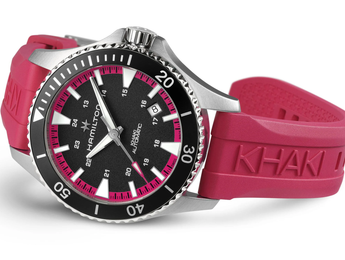 Hamilton Khaki Navy Scuba Auto Hot Pink Watch