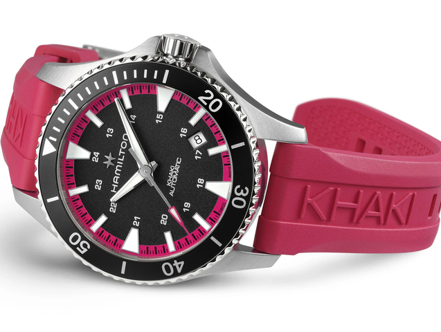 Hamilton Khaki Navy Scuba Auto Hot Pink Watch