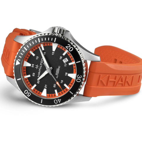 Hamilton Khaki Navy Scuba Auto Tangerine Orange Watch