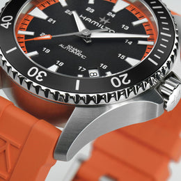 Hamilton Khaki Navy Scuba Auto Tangerine Orange Watch