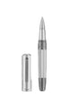 Silver pen and cap on a white background
