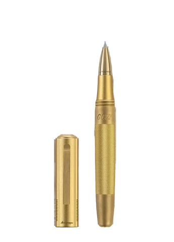 Gold pen and cap on a transparent background