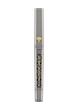 A luxury fountain pen with a silver-gray body, featuring intricate gold-toned filigree detailing on the barrel and a small gold-toned emblem near the top, set against a solid white background.
