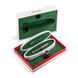 Montblanc 007 fountain pen gift set shown open, with the pen inside a white and red presentation box on a clean white background. The set includes a Montblanc signature pen, a compass, and branded packaging with green interior lining.