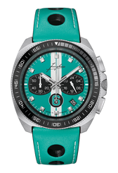 Junghans 1972 Chronoscope Sports Edition Blue with orange dial, stainless steel case