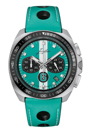 Junghans 1972 Chronoscope Sports Edition Blue with orange dial, stainless steel case