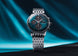 Junghans Meister Chronoscope Edition with blue dial, stainless steel case