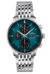 Junghans Meister Chronoscope Edition with blue dial, stainless steel case