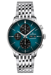 Junghans Meister Chronoscope Edition with blue dial, stainless steel case