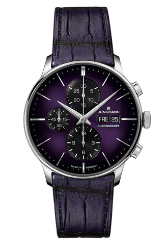 Junghans Meister Chronoscope Edition Purple with stainless steel case