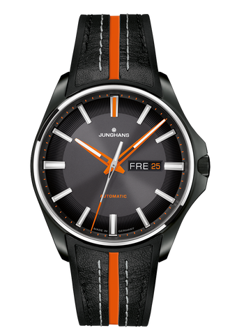 Junghans Meister S Automatic Leather with blue dial, stainless steel case
