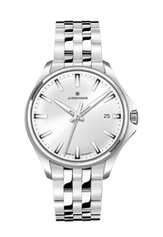 Junghans Meister S Quartz 35 with silver dial, stainless steel case