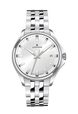 Junghans Meister S Quartz 35 with silver dial, stainless steel case