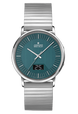 Junghans Milano Mega Solar with green dial, stainless steel case