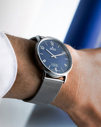Junghans Milano Mega Solar Blue with stainless steel case