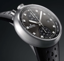 Junghans 1972 Competition Watch with grey dial, leather strap, steel case