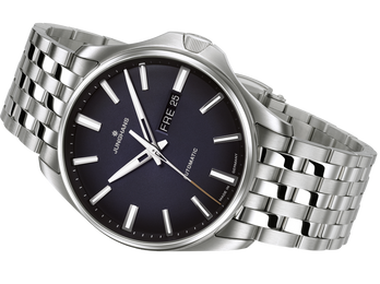 Junghans Meister S Automatic Watch with black dial, steel bracelet, steel case