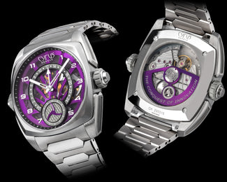 Cyrus Klepcys GMT Titanium Royal Purple Bracelet Watch