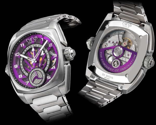 Cyrus Klepcys GMT Titanium Royal Purple Bracelet Watch
